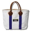 画像4: 【ビンテージ】【L.L.bean】白ｘ紫【キャンバス】【レザーハンドル】【ミニトートバッグ】LMA 【ビーントート】  (4)