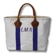 画像3: 【ビンテージ】【L.L.bean】白ｘ紫【キャンバス】【レザーハンドル】【ミニトートバッグ】LMA 【ビーントート】  (3)