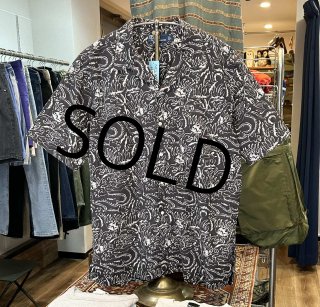 ヴィンテージ ユーズド 古着 総柄 シャツ ネイビー 紺 コットン 綿 デザイン メンズ・シャツ - 古着 通販 ヴィンテージ 古着屋 Dracaena ドラセナ