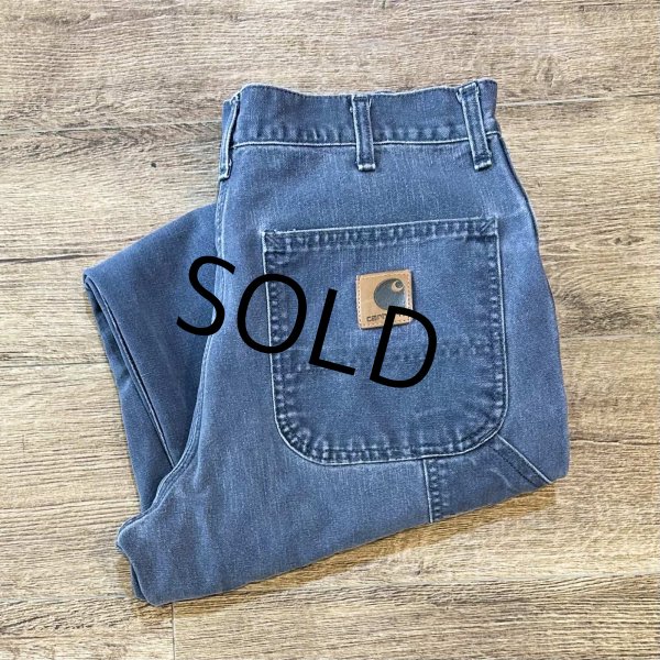 画像1: 【ビンテージ】【カーハート】【carhartt】【ブルーグレー】ワークパンツ【ペインターパンツ】【33ｘ30】  (1)