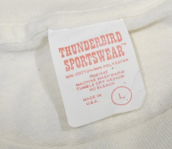 画像2: ほぼ未使用 80's【USA製】KUTZTOWN【ビンテージ】【クリーム色】【鳥と花】プリント【Tシャツ】【サイズＬ】  (2)