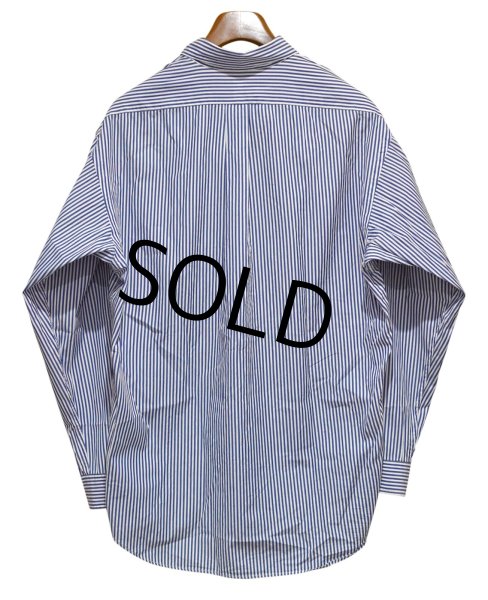 画像3: POLO RALPH LAUREN【ポロラルフローレン】胸ポケット刺繡ロゴ入り【青×白ストライプ】コットン【ボタンダウンシャツ】【サイズL】   (3)