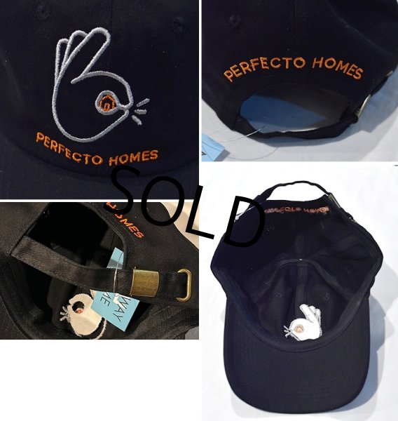 画像2: 【デッドストック】ビンテージ【PERFECTO HOMES】【黒】【ベースボールキャップ】   (2)