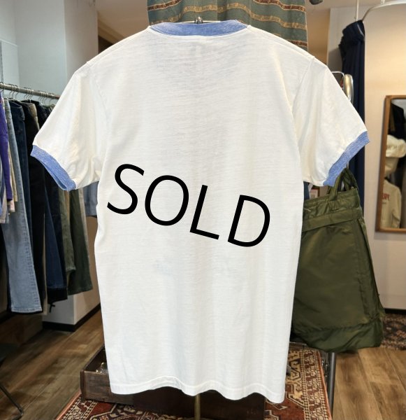 画像3: 80's~【ビンテージ】【USA製】【You can’t drink~】【ウサギ】【Quiky】Nesquik ネスクイック 白x水色リブ【リンガーTシャツ】【サイズL】   (3)