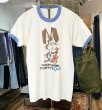 画像1: 80's~【ビンテージ】【USA製】【You can’t drink~】【ウサギ】【Quiky】Nesquik ネスクイック 白x水色リブ【リンガーTシャツ】【サイズL】   (1)