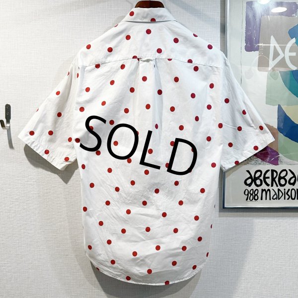 画像3: 【ビンテージ】ペリー・エリス【PERRY ELLIS】【白ｘ赤】ドット柄【コットン半袖シャツ】サイズＭ  (3)