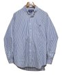 画像1: POLO RALPH LAUREN【ポロラルフローレン】胸ポケット刺繡ロゴ入り【青×白ストライプ】コットン【ボタンダウンシャツ】【サイズL】   (1)