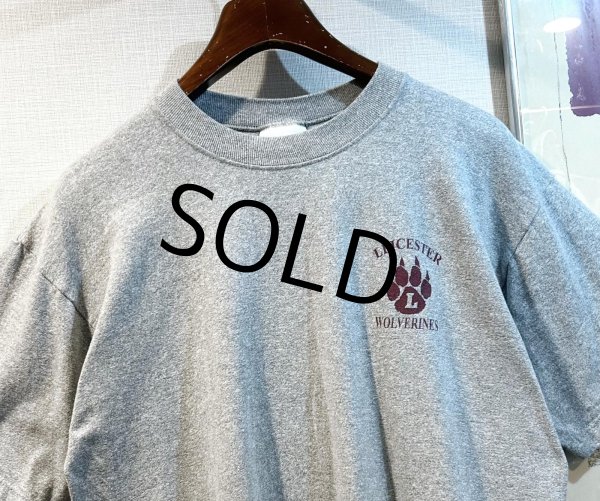画像1: 90’s〜【USA製】【ビンテージ】identity sportswear【LEICESTER WOLVERINES】霜降りグレー【Tシャツ】【サイズXL】  (1)