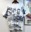 画像3: ビンテージ LES PROPYLEES【古代ギリシア】プリント 白x紺 総柄【Tシャツ】【サイズL】  (3)