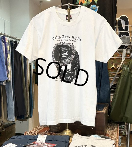 画像1: 90's【USA製】 ビンテージ【FRUIT OF THE LOOM 】フルーツオブザルーム シングルステッチ【Delta Zeta Alpha】【 Tシャツ】【サイズL】  (1)