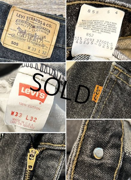 画像3: 90’s 【USA製】【ビンテージ】【LEVI'S】【リーバイス５０５】505 先染め 黒 デニムパンツ ブラックデニム【33ｘ32】  (3)