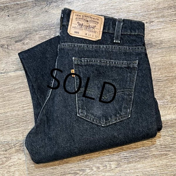 画像1: 90’s 【USA製】【ビンテージ】【LEVI'S】【リーバイス５０５】505 先染め 黒 デニムパンツ ブラックデニム【33ｘ32】  (1)