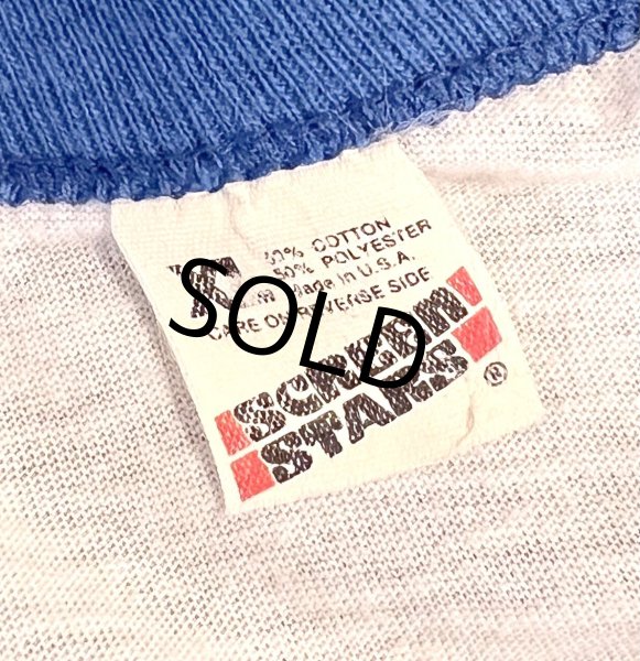 画像2: 80's【USA製】ビンテージ【SCREEN STARS】スクリーンスターズ【白×青リンガー】ディズニーランド【DISNEYLAND MAGIC MUSIC~】ミッキーマウス【Tシャツ】【サイズXL】  (2)