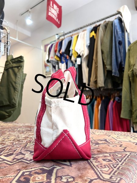 画像5: 90’s【ビンテージ】USA製【L.L.bean】エルエルビーン【ツリー刺繍】【生成りx赤】【キャンバス】【ミニミニトートバッグ】【ビーントート】  (5)