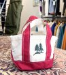 画像3: 90’s【ビンテージ】USA製【L.L.bean】エルエルビーン【ツリー刺繍】【生成りｘ赤】【キャンバス】【ミニミニトートバッグ】【ビーントート】  (3)