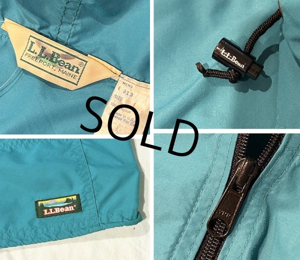画像2: 80's~【USA製】ビンテージ【L.L.Bean】【LLビーン】エメラルドブルー【アノラックパーカー】サイズL  (2)