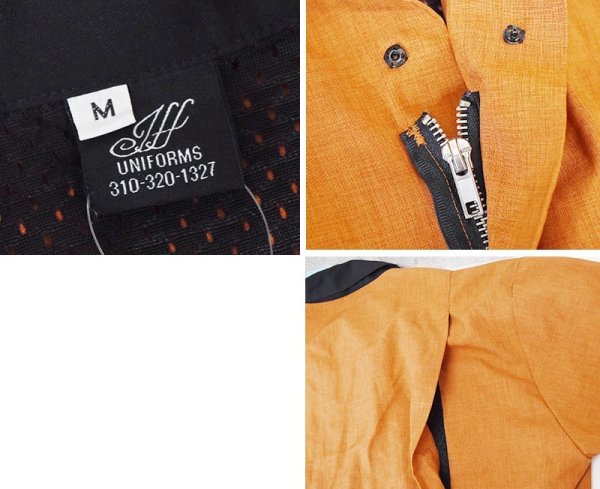 画像2: 90's【USA製】【ビンテージ】【JH UNIFORM】【オレンジ×黒×ベージュ】【半袖シャツジャケット】半袖開襟シャツ【サイズM】   (2)