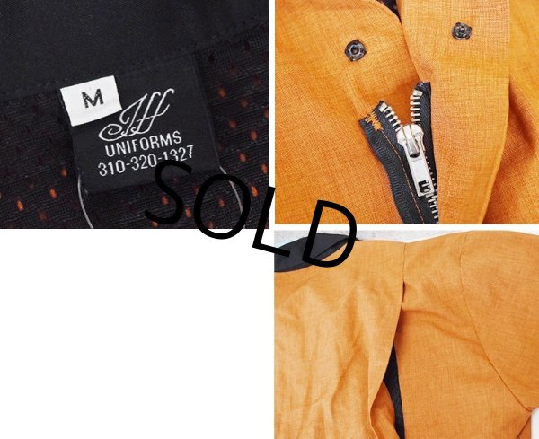 画像2: 90's【USA製】【ビンテージ】【JH UNIFORM】【オレンジ×黒×ベージュ】【半袖シャツジャケット】半袖開襟シャツ【サイズM】   (2)