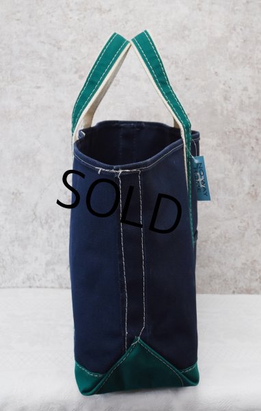画像4: 80's【程度良好】【ビンテージ】ＬＬビーン【L.L.bean】紺×緑ｘ白【デラックストートバッグ】  (4)