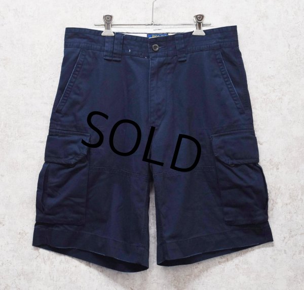 画像1: 【POLO RALPH LAUREN】【ラルフローレン】【紺】【クラシックチノ】【CLASSIC CHINO】カーゴショーツ【カーゴパンツ】半ズボン【短パン】【W32】  (1)