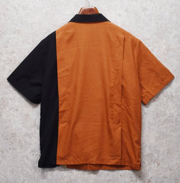 画像3: 90's【USA製】【ビンテージ】【JH UNIFORM】【オレンジ×黒×ベージュ】【半袖シャツジャケット】半袖開襟シャツ【サイズM】   (3)