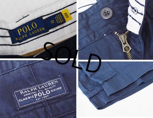 画像2: 【POLO RALPH LAUREN】【ラルフローレン】【紺】【クラシックチノ】【CLASSIC CHINO】カーゴショーツ【カーゴパンツ】半ズボン【短パン】【W32】  (2)