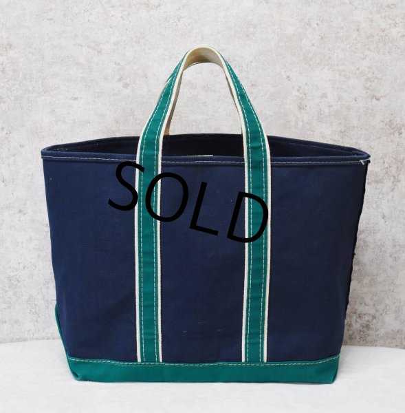 画像3: 80's【程度良好】【ビンテージ】ＬＬビーン【L.L.bean】紺×緑ｘ白【デラックストートバッグ】  (3)