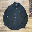 画像1: ビンテージ POLO RALPH LAUREN【ポロラルフローレン】【CUSTOM FIT】胸刺繡ロゴ入り【黒】【ボタンダウンシャツ】【サイズM】   (1)