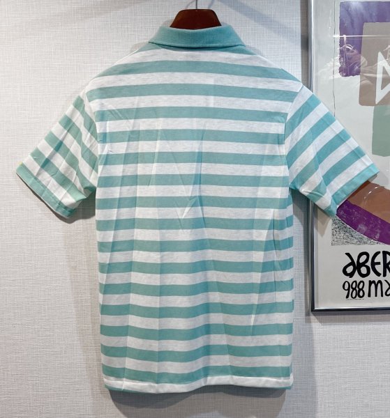 画像3: デッドストック【90’s】【USA製】WEST CHESTER【ミントグリーン×白】【ボーダー】【ポロシャツ】【半袖シャツ】【サイズM】   (3)