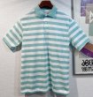 画像1: デッドストック【90’s】【USA製】WEST CHESTER【ミントグリーン×白】【ボーダー】【ポロシャツ】【半袖シャツ】【サイズM】   (1)