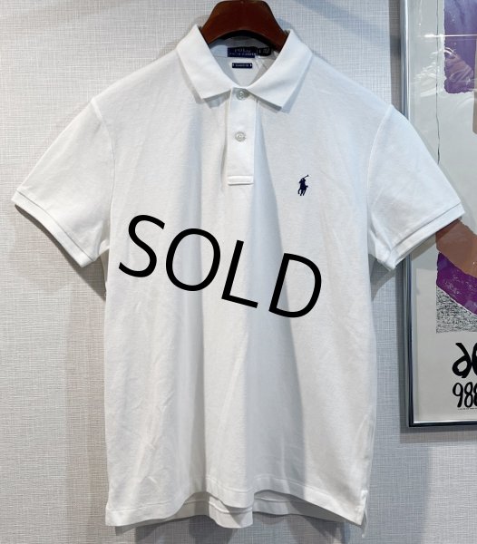 画像1: POLO ralph lauren【ラルフローレン】ビンテージ【CLASSIC FIT】【クラシックフィット】【白】【鹿の子コットン】無地【ポロシャツ】【サイズL】  (1)