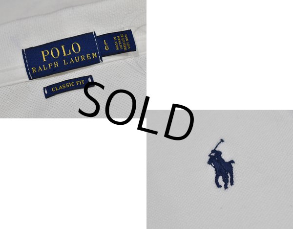 画像2: POLO ralph lauren【ラルフローレン】ビンテージ【CLASSIC FIT】【クラシックフィット】【白】【鹿の子コットン】無地【ポロシャツ】【サイズL】  (2)