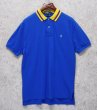 画像1: 90's【ラルフローレン】POLO RALPH LAUREN 【青×黄色襟】【無地】左胸ロゴ刺繍【ポロシャツ】【サイズＬ】   (1)