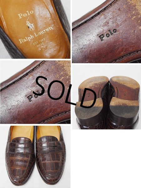 画像2: 【イタリー製】【ラルフローレン】【POLO RALPH LAUREN】【クロコダイル革】 【ローファー】レザーシューズ【US10】  (2)