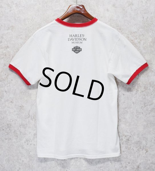 画像3: 00's【ビンテージ】ハーレーダビッドソン【HARLEY DAVIDSON】ミュージアム【白×赤リンガー】【NO.1】【バックプリント付き】白【リンガーTシャツ】【サイズM】  (3)