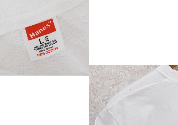 画像2: ワンウォッシュ【80's】【USA製】【ビンテージ】【Hanes】ヘインズ【KUWAIT BLOODY BUT UNBOWED】白【鳥プリント】【Tシャツ】【サイズL】  (2)