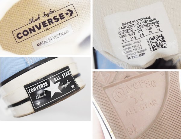画像2: 【新品未使用】【コンバース】converse【CT70】【水色】【チャックテイラー】【ハイカット】【サイズ28cm】  (2)