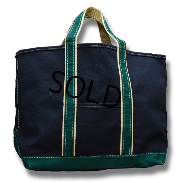 画像1: 80's【程度良好】【ビンテージ】ＬＬビーン【L.L.bean】紺×緑ｘ白【デラックストートバッグ】  (1)