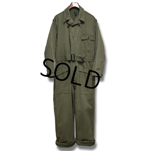 画像1: 40's【ビンテージ】U.S.ARMY【米軍実物】ＨＢＴ【ヘリンボーン】１３スターボタン【つなぎ】【オールインワン】42R  (1)