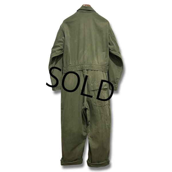 画像3: 40's【ビンテージ】U.S.ARMY【米軍実物】ＨＢＴ【ヘリンボーン】１３スターボタン【つなぎ】【オールインワン】42R  (3)