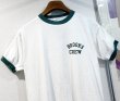 画像4: 【70's】【USA製】【ビンテージ】【チャンピオン】【Champion】【BROOKS CREW】染み込みプリント【白ｘ緑】【リンガーTシャツ】【サイズL】  (4)