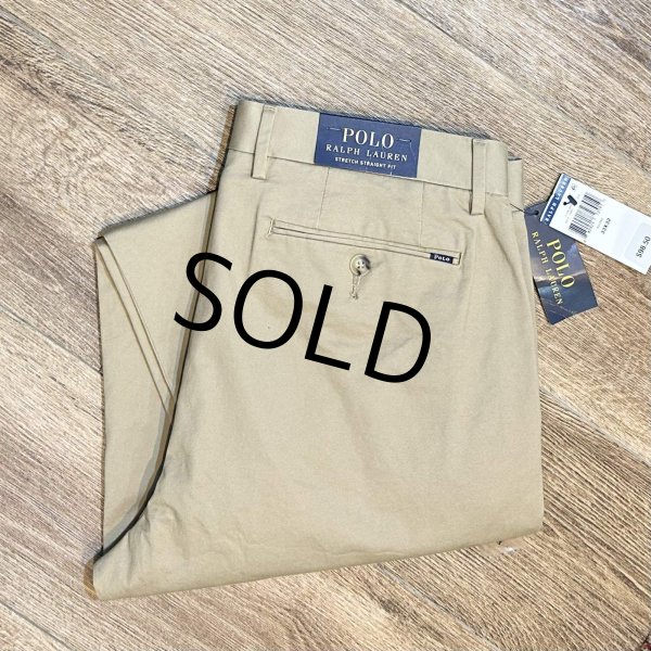 画像1: 【未使用品】ビンテージ【ラルフローレン】POLO RALPH LAUREN【カーキ】STRETCH STRAIGHT FIT【コットンパンツ】【33×32】  (1)