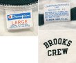 画像2: 【70's】【USA製】【ビンテージ】【チャンピオン】【Champion】【BROOKS CREW】染み込みプリント【白ｘ緑】【リンガーTシャツ】【サイズL】  (2)