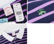 画像2: 【デッドストック】新品未使用【ブルックスブラザーズ】Brooks Brothers【胸ロゴ入り】【コットン】【紺×紫ボーダー】【ポロシャツ】【サイズL】  (2)