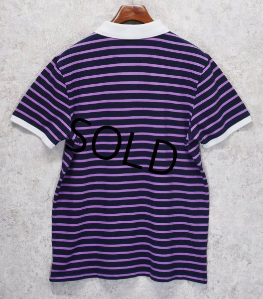 画像3: 【デッドストック】新品未使用【ブルックスブラザーズ】Brooks Brothers【胸ロゴ入り】【コットン】【紺×紫ボーダー】【ポロシャツ】【サイズL】  (3)