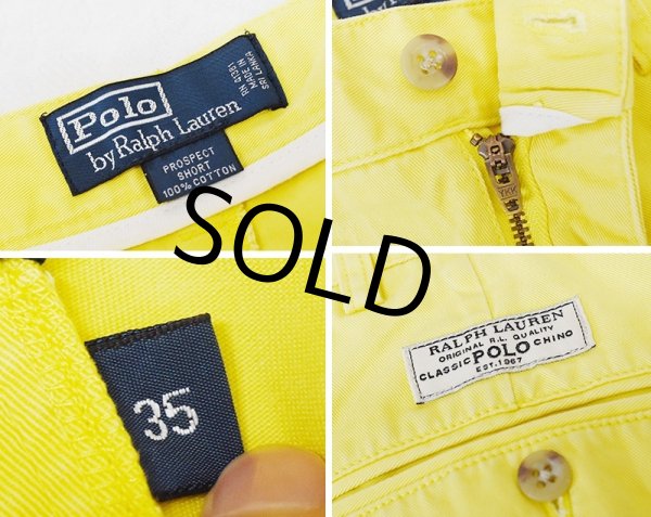 画像2: 【POLO RALPH LAUREN】ラルフローレン【イエロー】PROSPECT SHORT【ショートパンツ】【短パン】【コットンショーツ】【W35】  (2)