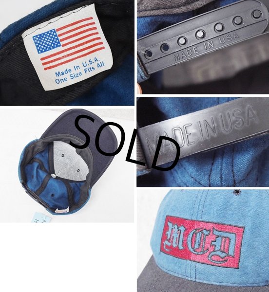 画像2: 【デッドストック】 90's 【USA製】【ビンテージ】【ブルー×チャコール】MCD【キャップ】【ベースボールキャップ】サイズフリー  (2)