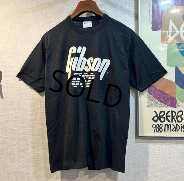 画像1: 【デッドストック】 80's【USA製】【ビンテージ】【Tee Jays】【黒】【ギブソン】ギター【プリント】【Tシャツ】【サイズL】  (1)