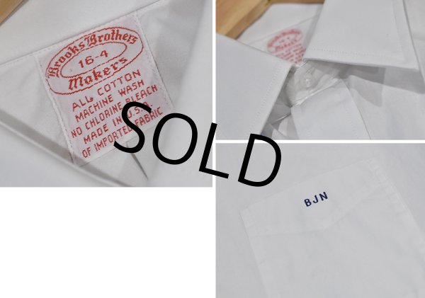 画像2: 【デッドストック】90’s USA製【ビンテージ】【ブルックスブラザーズ】Brooks Brothers【Makers】【無地】【白】【長袖シャツ】【16-4】  (2)