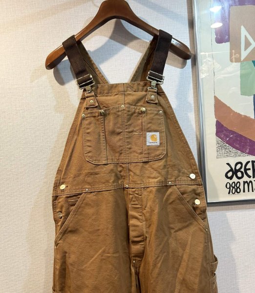画像1: 90's【USA製】【ビンテージ】【カーハート】【ライトブラウン】【ダブルニー】【オーバーオール】36X30  (1)